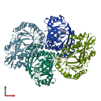 PDB entry 3cyj coloured by chain, front view.