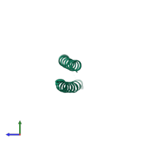 PDB entry 3cyo coloured by chain, side view.