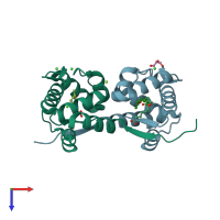 PDB entry 3cz0 coloured by chain, top view.