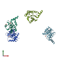 PDB entry 3cz5 coloured by chain, front view.