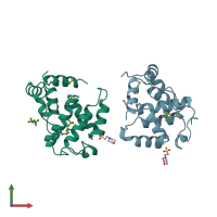 PDB entry 3cz6 coloured by chain, front view.