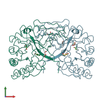 PDB entry 3cz8 coloured by chain, front view.