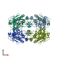 PDB entry 3czq coloured by chain, front view.