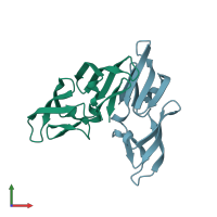 PDB entry 3czz coloured by chain, front view.