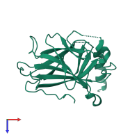 Cellular tumor antigen p53 in PDB entry 3d09, assembly 1, top view.