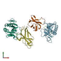 PDB entry 3d1m coloured by chain, front view.