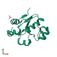 PDB entry 3d1p coloured by chain, front view.