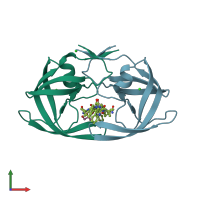 PDB entry 3d1x coloured by chain, front view.
