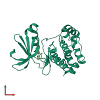 PDB entry 3d2k coloured by chain, front view.