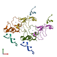 PDB entry 3d2s coloured by chain, front view.