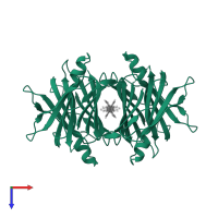 Transthyretin in PDB entry 3d2t, assembly 1, top view.