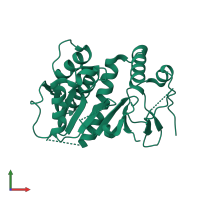 PDB entry 3d3j coloured by chain, front view.