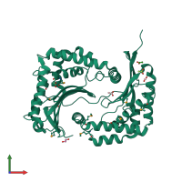 PDB entry 3d3y coloured by chain, front view.