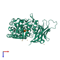 PDB entry 3d4c coloured by chain, top view.