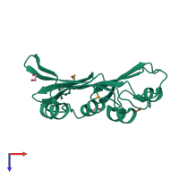 PDB entry 3d4e coloured by chain, top view.