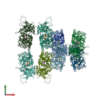 PDB entry 3d4g coloured by chain, front view.