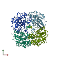 PDB entry 3d4i coloured by chain, front view.