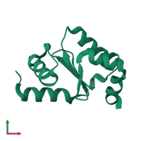 PDB entry 3d4m coloured by chain, front view.