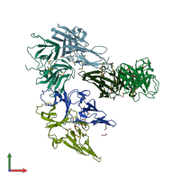 PDB entry 3d4r coloured by chain, front view.