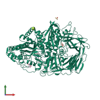 PDB entry 3d4y coloured by chain, front view.