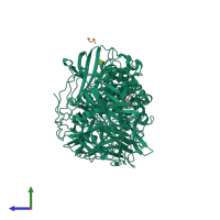 PDB entry 3d4y coloured by chain, side view.