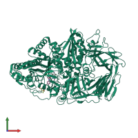 PDB entry 3d52 coloured by chain, front view.