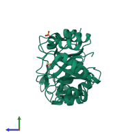 PDB entry 3d5h coloured by chain, side view.
