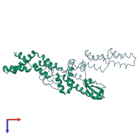 PDB entry 3d5l coloured by chain, top view.
