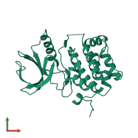 PDB entry 3d5v coloured by chain, front view.