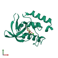 PDB entry 3d6c coloured by chain, front view.