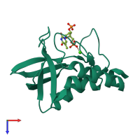 PDB entry 3d6c coloured by chain, top view.