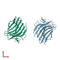 PDB entry 3d6e coloured by chain, front view.
