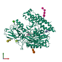 PDB entry 3d7h coloured by chain, front view.