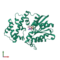 PDB entry 3d7m coloured by chain, front view.