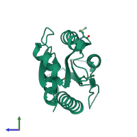 PDB entry 3d7n coloured by chain, side view.