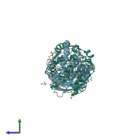 PDB entry 3d7r coloured by chain, side view.