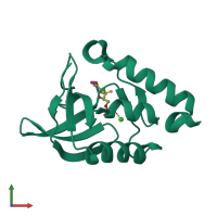 PDB entry 3d8g coloured by chain, front view.