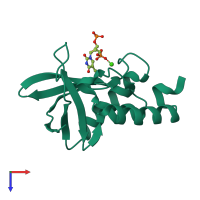 PDB entry 3d8g coloured by chain, top view.