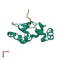 PDB entry 3d9u coloured by chain, top view.