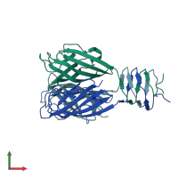 PDB entry 3da0 coloured by chain, front view.