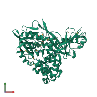 PDB entry 3da1 coloured by chain, front view.