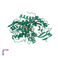 PDB entry 3da1 coloured by chain, top view.