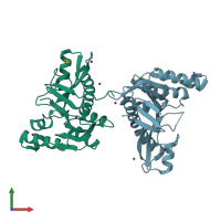 PDB entry 3da8 coloured by chain, front view.