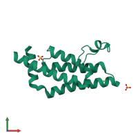 PDB entry 3dai coloured by chain, front view.