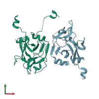 PDB entry 3dal coloured by chain, front view.
