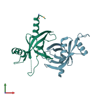 PDB entry 3db0 coloured by chain, front view.
