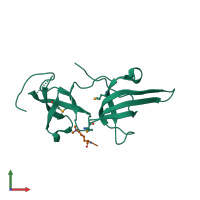 PDB entry 3db3 coloured by chain, front view.