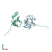 PDB entry 3db5 coloured by chain, front view.