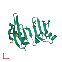 PDB entry 3db7 coloured by chain, front view.