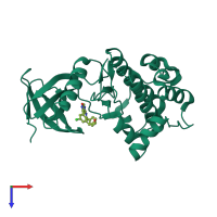 PDB entry 3db8 coloured by chain, top view.